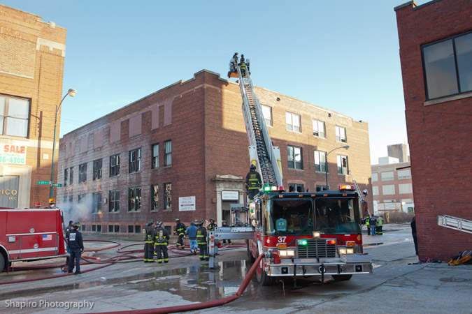 Chicago Fire Department 3-11 alarm fire at  1428 w. 37th stret 12-31-11